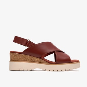 Diaz Cross Burnt Orange Lea Sandals