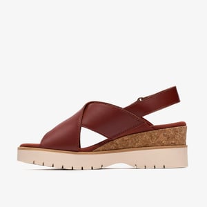 Diaz Cross Burnt Orange Lea Sandals