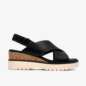 Diaz Cross Black Leather Sandals