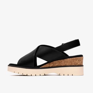 Diaz Cross Black Leather Sandals