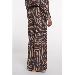 Rino & Pelle Darja regular.7002621 rino&pelle regular length wide leg pants brown zebra