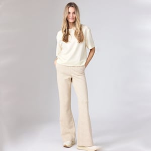 Corel Amsterdam Corel broek boa flare jacquard lurex-camel