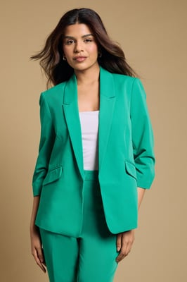 Petite Ruched Sleeve Blazer