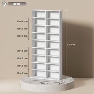 4goodz Dvd-rek of cd-opslagrek met 14 aanpasbare planken 18 vakken -