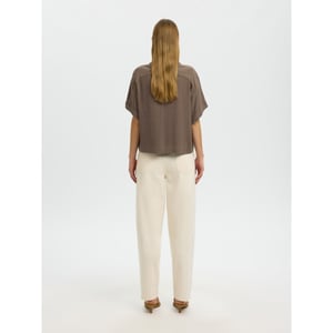 Selected Femme slwviva ss cropped sun shirt noos 16093937 chocolate chip