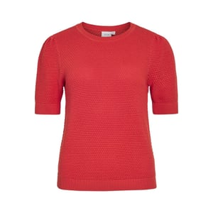 Vila vidalo o-neck s/s knit top noos 14084421 hibiscus