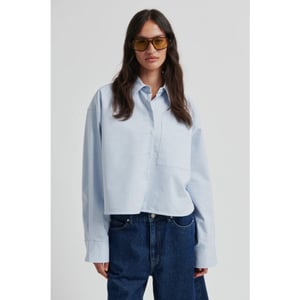 Second Female blouse lm joza cropped shirt 5996 light blue denim