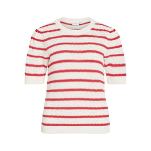 Vila vidalo o-neck s/s stripe knit-noos 14106601 white alyssum