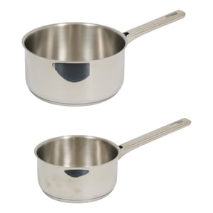 4cookz 2 stuks pfas vrij dubbelwandige rvs sauspannen 16 en 20 cm doorsnede -