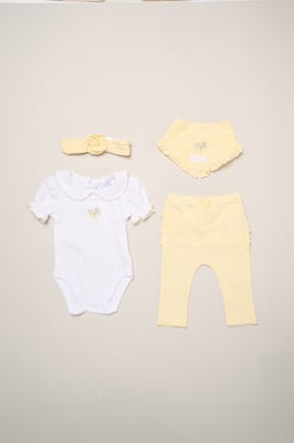 4-Piece Lemon Print Baby Outfit Set