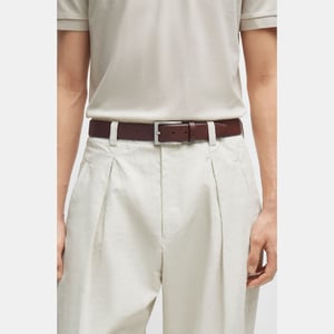 Accessories Boss Barnabie Nappa Leather Belt with Pin Buckle in Brown