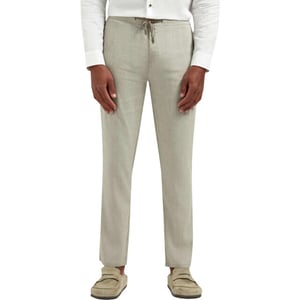 No Excess Pants with linen yarn dyed taupe
