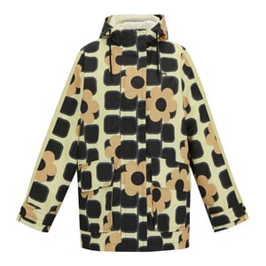 Regatta Womens/Ladies Orla Kiely Giant Square Flower Mid Length Waterproof Jacket (Monochrome)
