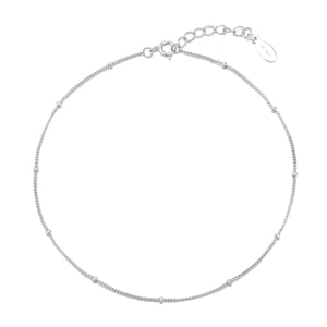 Sterling Silver Beaded Anklet