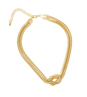 Silver Snake Chain Knot Necklace