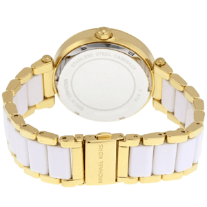 Michael Kors Parker MK6313 Witte Wijzerplaat 39mm Dames Gouden & Witte Horloge