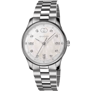 Gucci YA1265064 G-Timeless Damklocka 29 mm Musselexdial med Diamantdetaljer