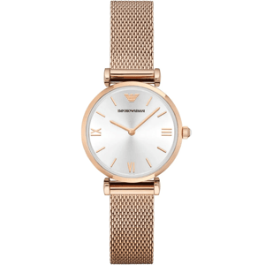Emporio Armani AR1956 Gianni T-Bar Ladies Rose Gold Mesh Watch