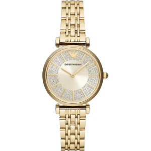 Emporio Armani AR11608 Gouden 32mm Dames Twee-Hand Stalen Horloge