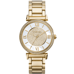 Michael Kors MK3332 Catlin Kristallur För Damer, Guld, 38 mm