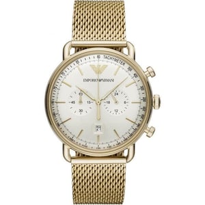 Emporio Armani AR11315 Heren Chronograaf Horloge - Gouden RVS