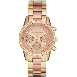 Michael Kors MK6475 Ritz Bicolor 37mm Dames Chronograaf Horloge