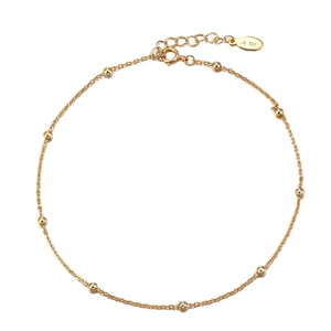 Gold Plated Sterling Silver Large Bead Anklet