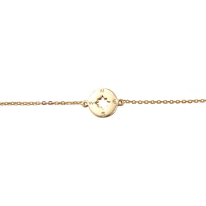 Gold Plated Floating Compass Anklet