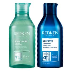 Redken Amino Mint Shampoo 300ml & Extreme Conditioner 300ml Duo
