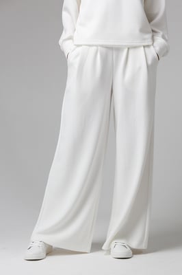 Off White Luxe Wide Leg Draped Trouser
