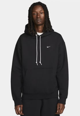 Nike Solo Swoosh Mens Fleece Pullover Hoodie in Black