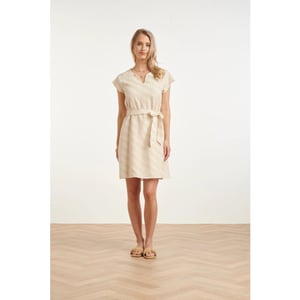Smashed Lemon Zomerse jurk met taillelint en diagonale print |