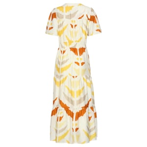 Smashed Lemon Midi v hals jurk met oranje aztec print |