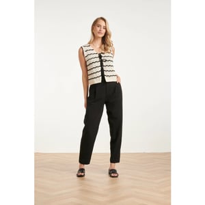 Smashed Lemon Gebreide top met trendy vetersluiting |