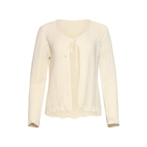 Smashed Lemon Gebreid cardigan met ajourpatroon en strikje |