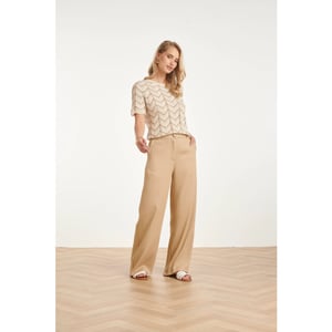 Smashed Lemon Gebreide top met zigzag print en ajourdetails |