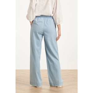 Smashed Lemon Lichtblauwe wide leg broek met koordsluiting |