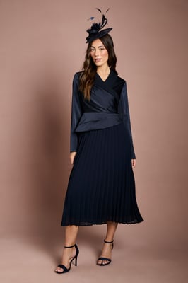 Tailored Pleat Skirt Midi Dress