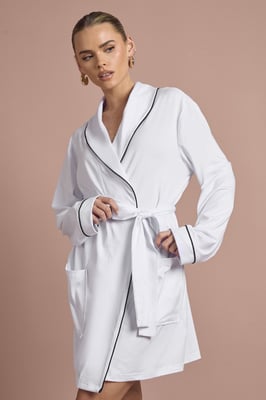 Bridal 'Bride' Jersey Embroidered Mini Robe
