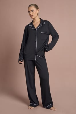 Bridal 'Bridesmaid' Jersey Embroidered Long Sleeve Shirt & Trousers Pyjama Set