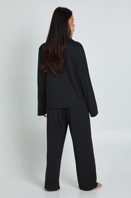 Petite Soft Touch Button Through Shirt and Trouser Pyjama Set