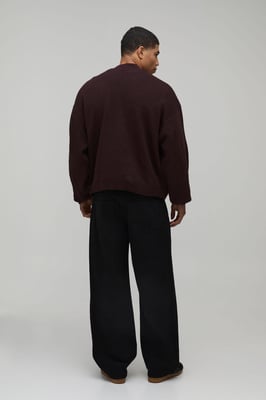 Basic Oversized Boxy Soft Touch Knitted Cardigan