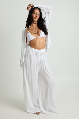 Essentials Oversized Linen Look Trousers