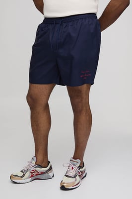 Plus Capri Placement Print Mid Length Swim Shorts
