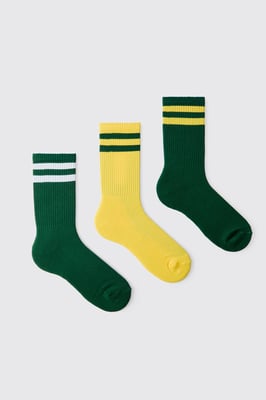 3 Pack Striped Socks