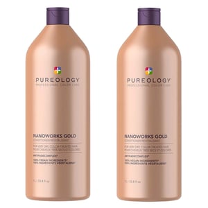 Pureology Nanoworks Gold Conditioner 1000ml Supersize Double Pack Worth £184