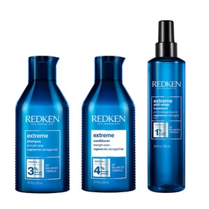 Redken Extreme Shampoo 300ml, Conditioner 300ml And Anti-snap 250ml Pack