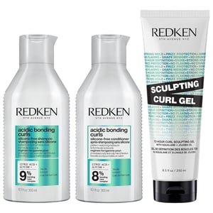 Redken Acidic Bonding Curls Shampoo 300ml, Conditioner 300ml & Sculpting Curl Gel 250ml Pack