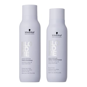 Schwarzkopf Blondme Bond Repair Purple Shampoo 300ml & Blondme Purple Conditioner 250ml Duo
