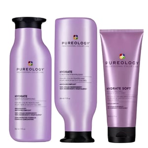 Pureology Hydrate Shampoo 266ml, Hydrate Conditioner 266ml & Hydrate Soft Softening Treatment 200ml Pack